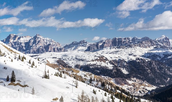 View from the Pordoi Pass to the Fanes Group