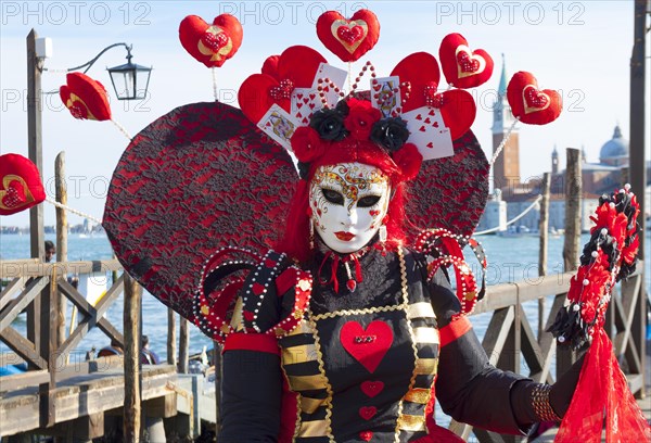 Woman in carnival constume and mask