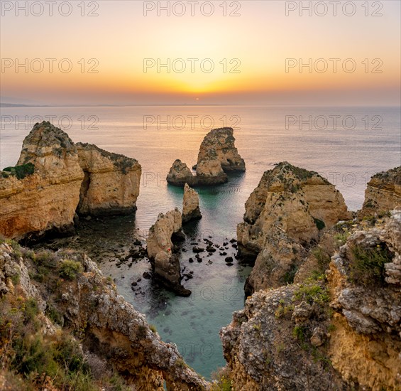 Rugged rocky coast with cliffs of sandstone