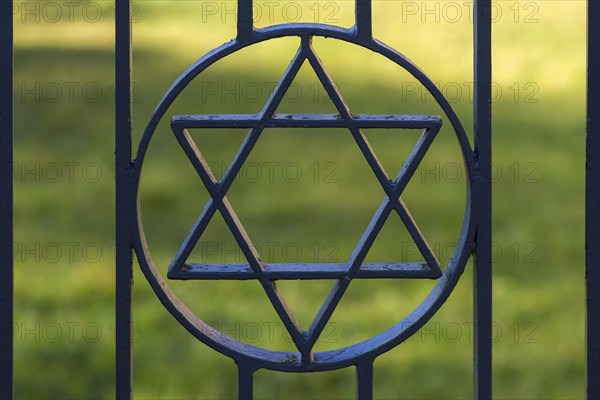 Star of David in the entrance gate of the historical Jewish cemetery