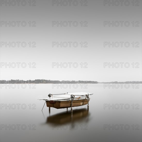 A winterized boat on the Schwielochsee