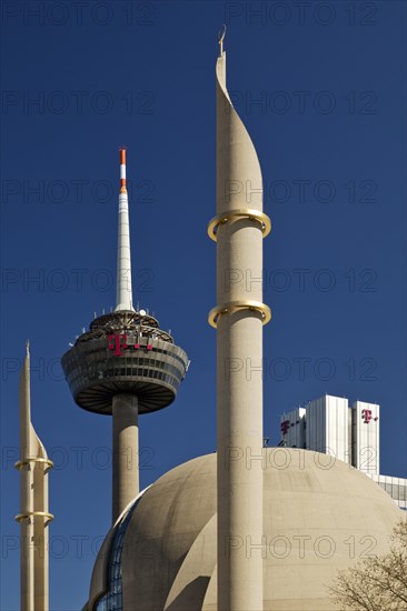 Colonius telecommunications tower and DITIB central mosque Cologne