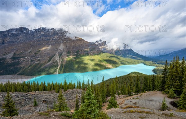 Cloudy mountain peaks