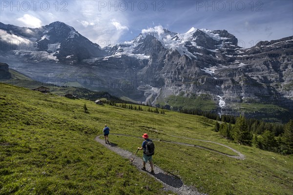 Two hikers on a hiking trail