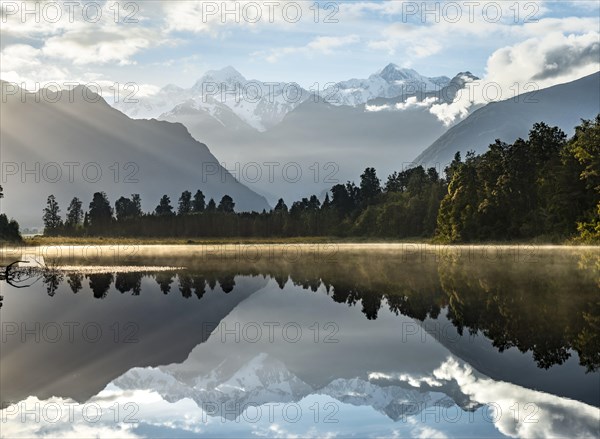 View of Mount Cook and Mount Tasman in morning light