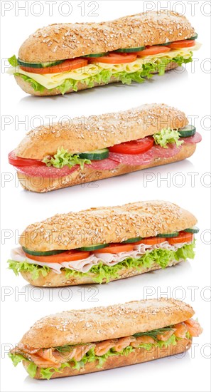 Baguette Roll Ham Salami Cheese Salmon Fish Sandwich Fresh Exempted Exempted