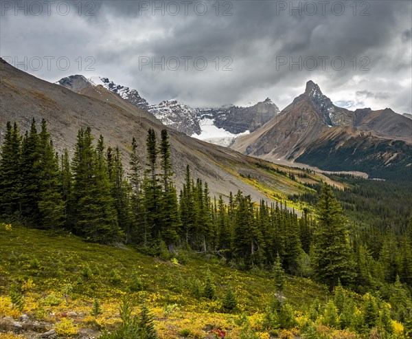 View of mountains and glaciers