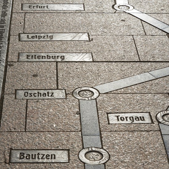 Street course with stations of the Via Regia