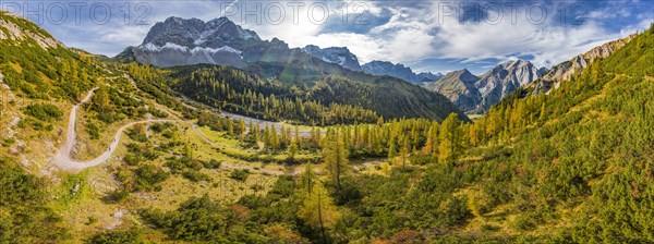 Alpine panorama in autumn