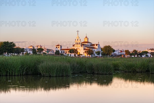 Small pond with view to village El Rocio