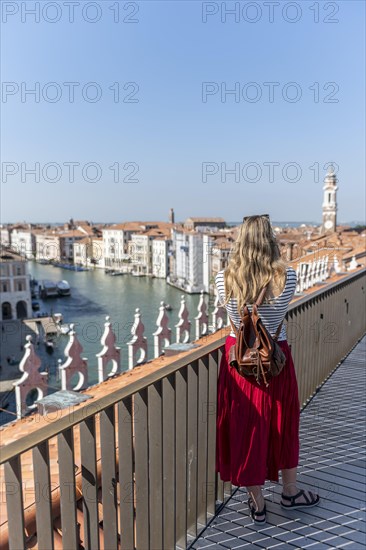 Young woman with red skirt