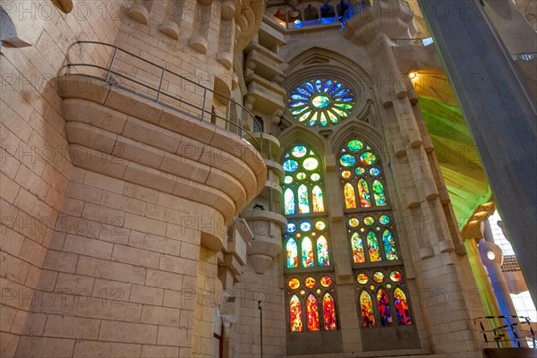 Interior of the Sagrada Familia or Basilica i Temple Expiatori de la Sagrada Familia