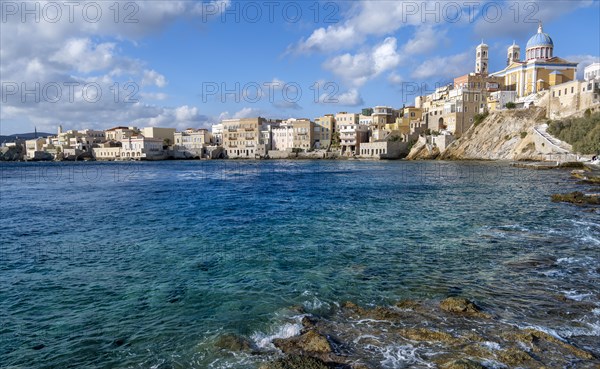 Village view with Greek Orthodox Church Agios Nikolaos