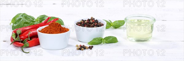 Spices cooking ingredients paprika powder paprika powder banner red hot peppers hotness