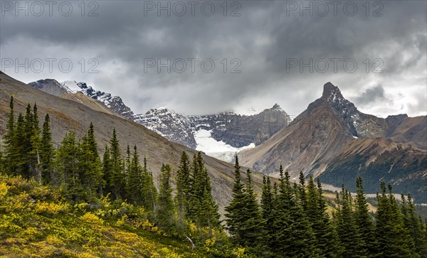 View of mountains and glaciers