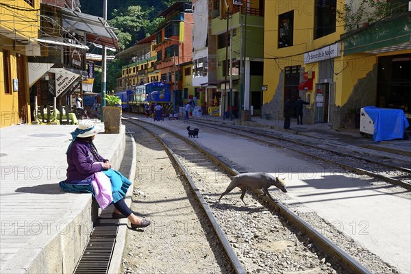 Railway tracks through the village of Aguas Calientes