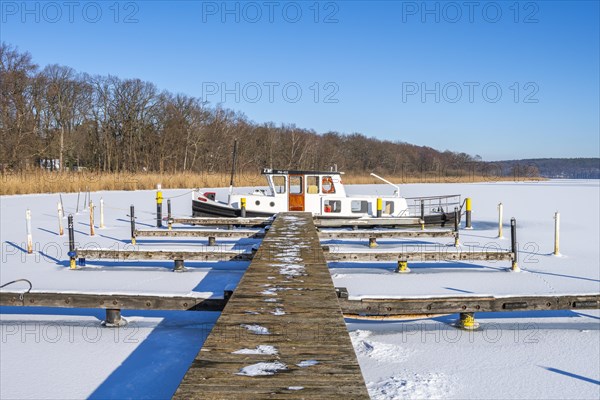 Ship frozen in ice on Lake Templin