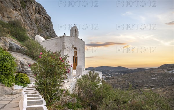 Greek Orthodox Chapel at sunset