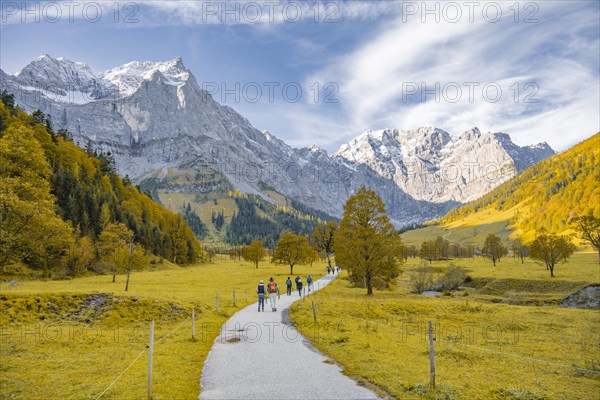 Hiker on hiking trail to Eng-Alm