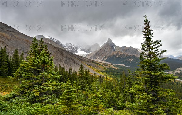 View of mountains and glaciers