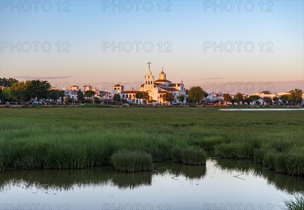 Small pond with view to village El Rocio