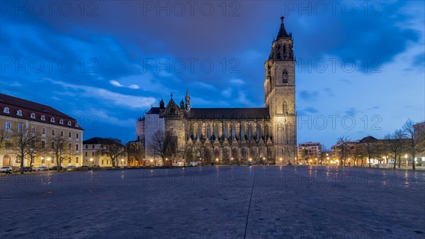 Magdeburg Cathedral at the blue hour