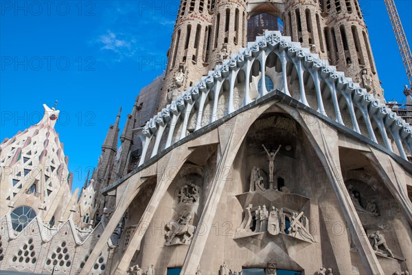 Passion portal at the church La Sagrada Familia by Antoni Gaudi