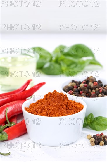 Spices cooking ingredients paprika powder red hot chili pepper hotness