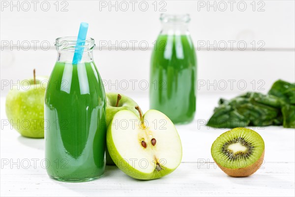 Green smoothie juice apple green kiwi spinach fruit juice fruit fruits fresh