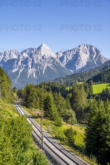 Railway in front of Ehrwalder Sonnenspitze