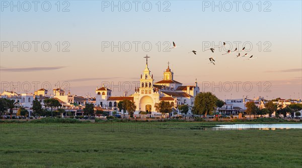 Village El Rocio with hermitage of El Rocio