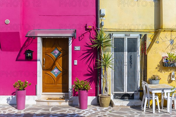 Two colorful houses