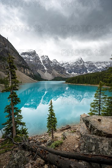 Clouds hanging between mountain peaks