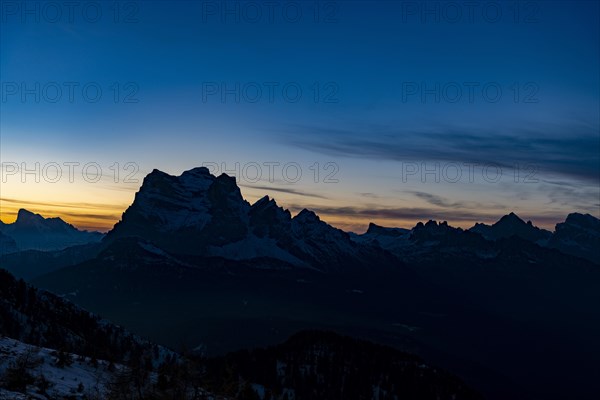 Peak of Monte Pelmo at sunset