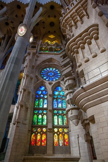 Interior of the Sagrada Familia or Basilica i Temple Expiatori de la Sagrada Familia