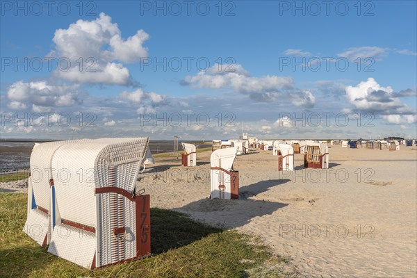 Beach with beach chairs