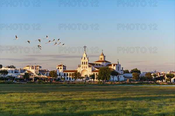 Village El Rocio with hermitage of El Rocio