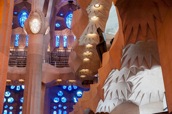 Interior of the Sagrada Familia or Basilica i Temple Expiatori de la Sagrada Familia