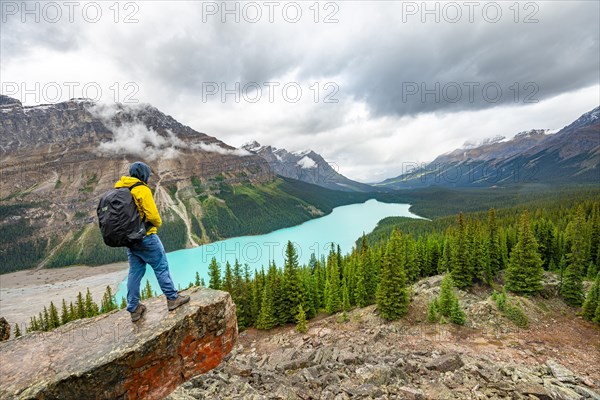 Hiker looking into the distance