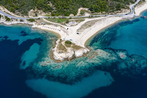 Turquoise water and white sand beach