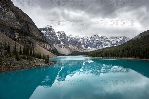 Clouds hanging between mountain peaks