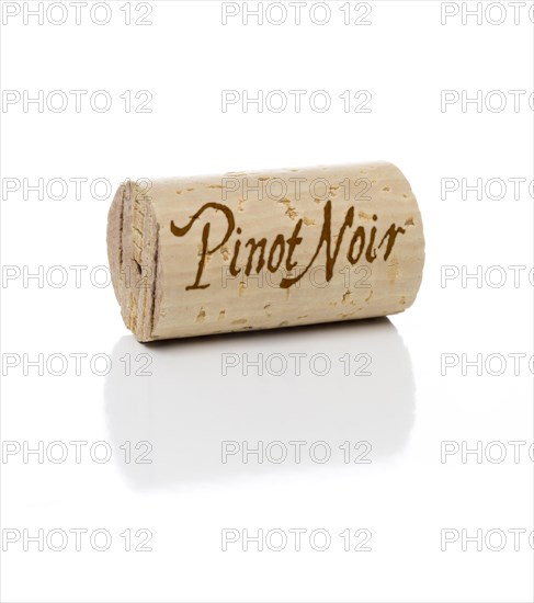 Pinot noir wine cork isolated on white background