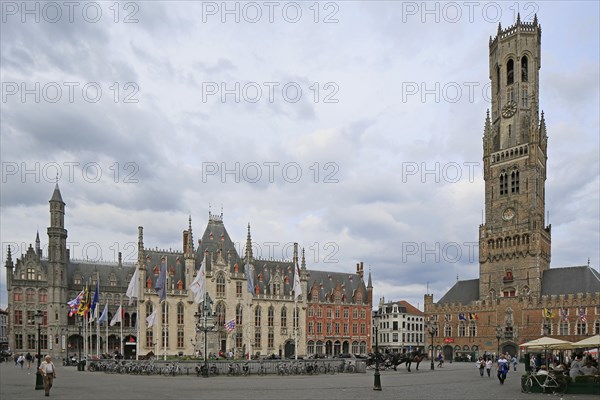 Market with Belfry Tower and Cloth Hall