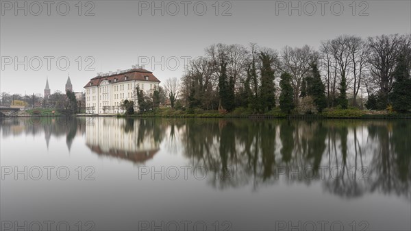 View over the Dahme river to Koepenick Castle in the morning in Berlin