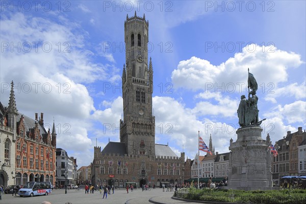 Market with Belfry Tower and Cloth Hall