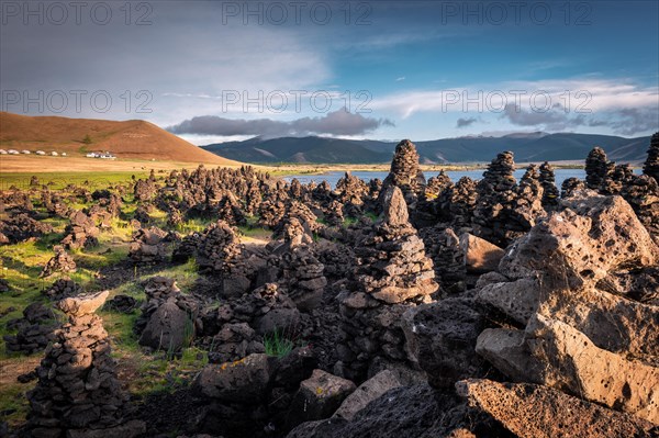 Spiritual stones at Lake Terkhi
