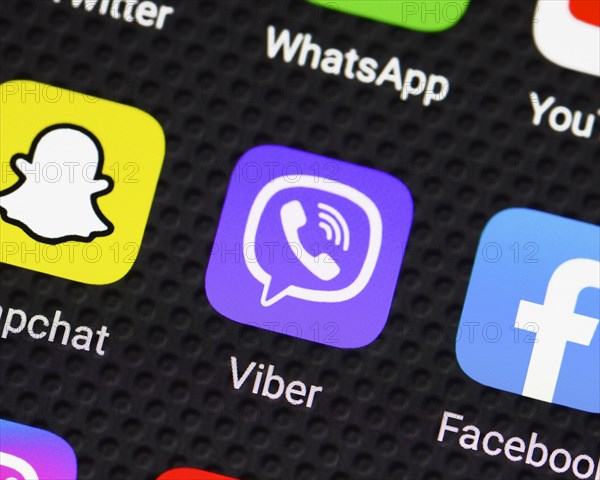 Viber app icon on a smartphone
