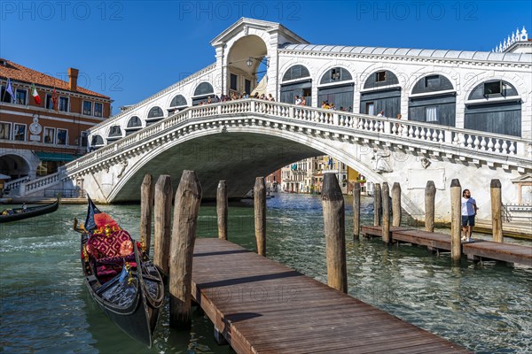 Gondola lying on a footbridge