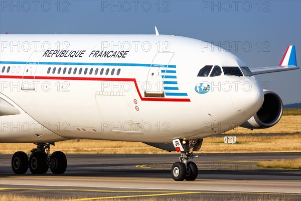 A Republique Francaise Airbus A340-200 with registration F-RAJB at Charles de Gaulle Airport