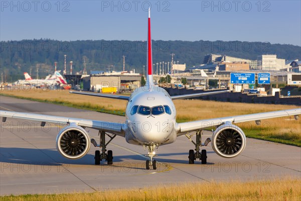 A Swiss Airbus A220-100 with registration HB-JBG at Stuttgart Airport